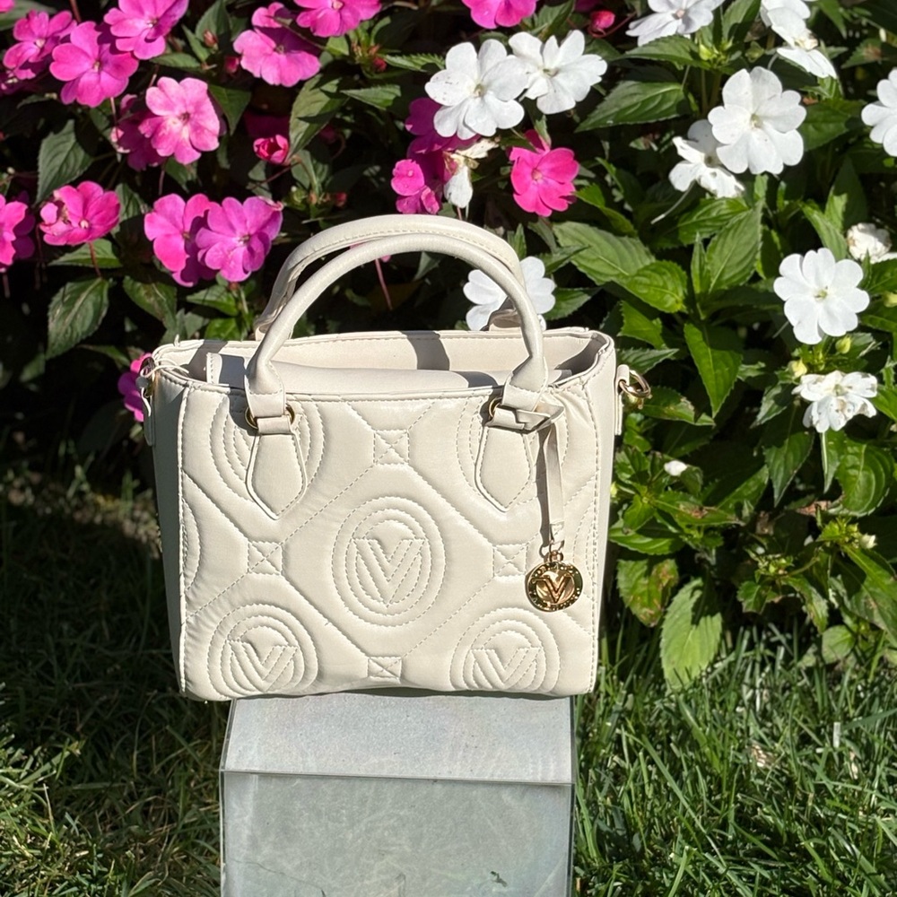 Valentino Orlandi Cream Quilted Tote Bag NWT